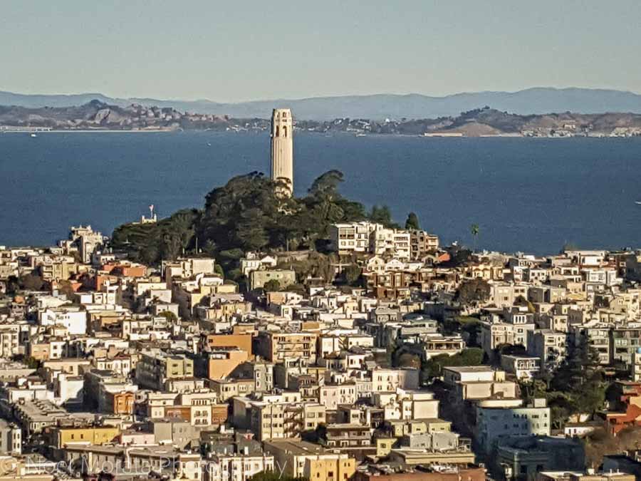 Looking at Coit Tower in San Francisco