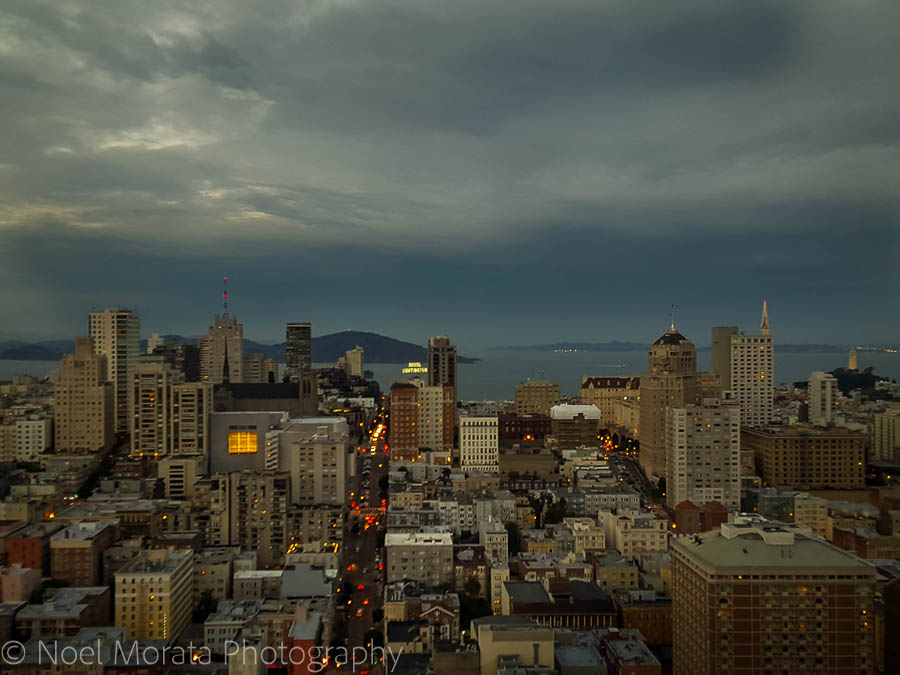 San Francisco views from above at night