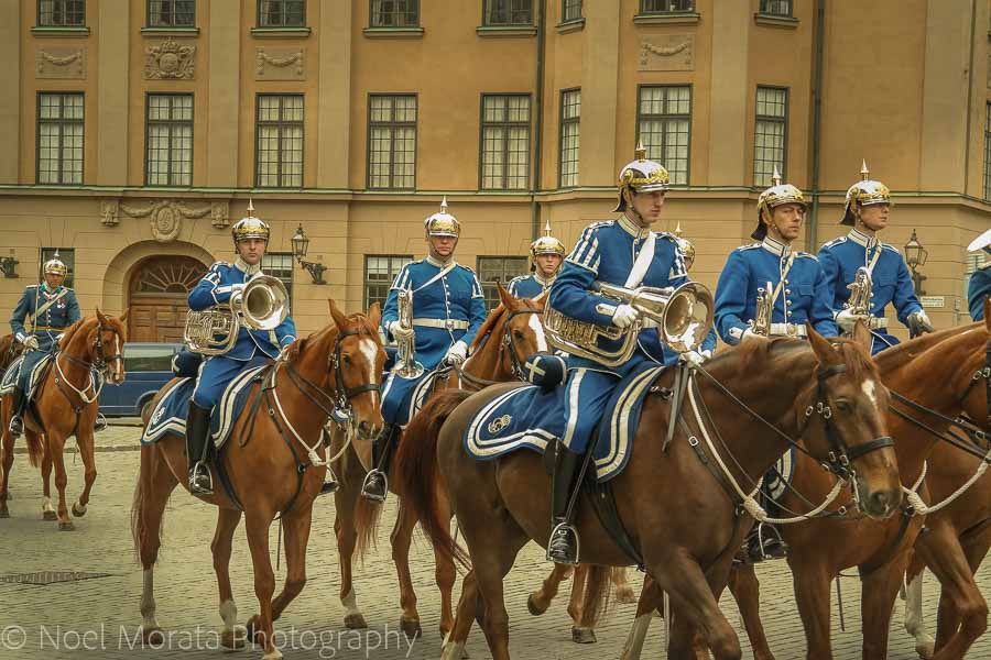 Changing of the guard at Stockholm's royal palace in Gamla Stan