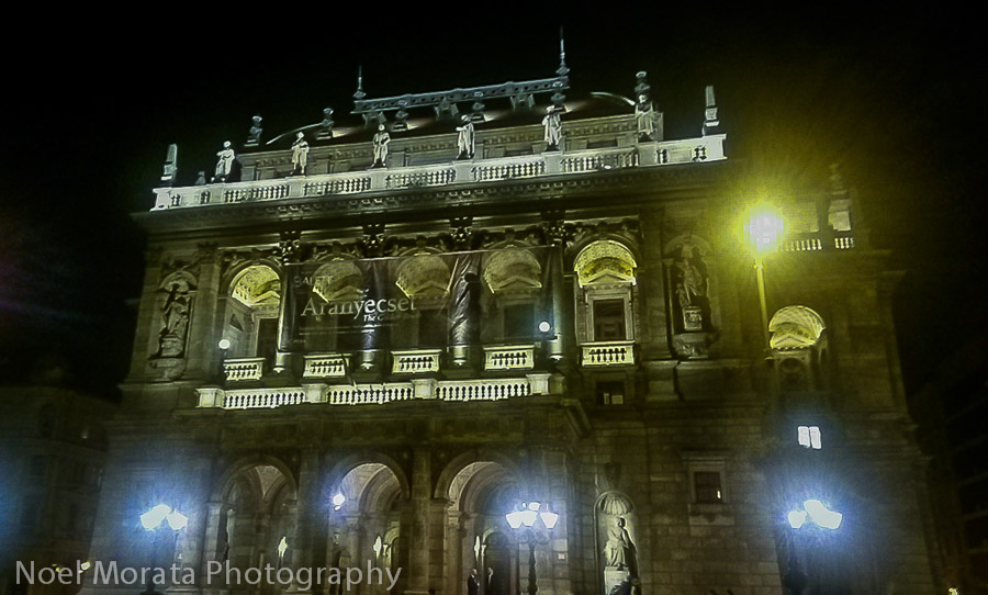 Budapest Opera house at night time 