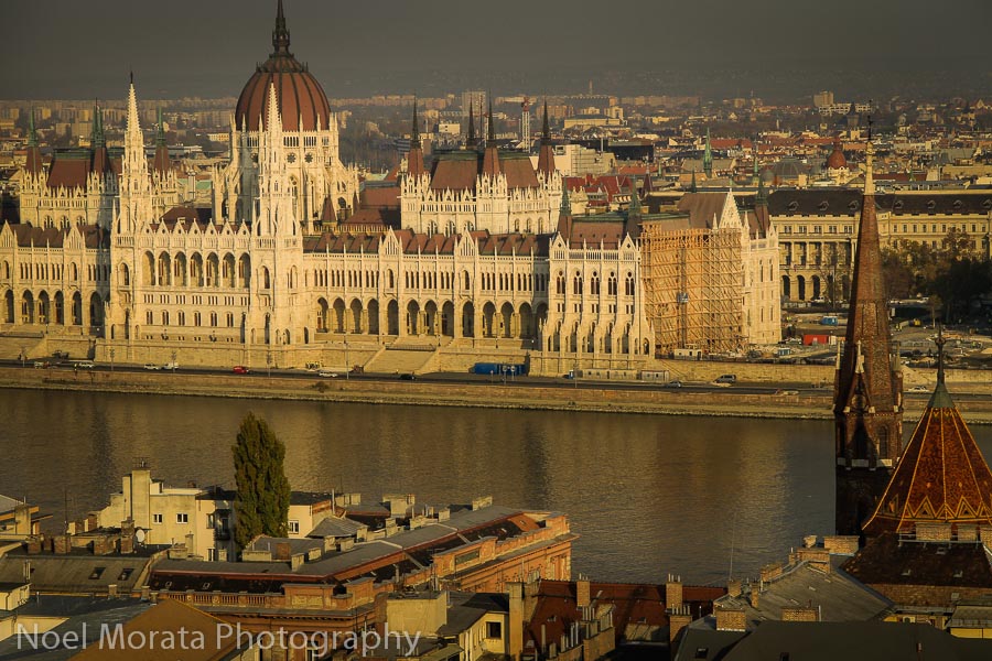 Looking at the Parliament of Budapest from Buda Castle hill