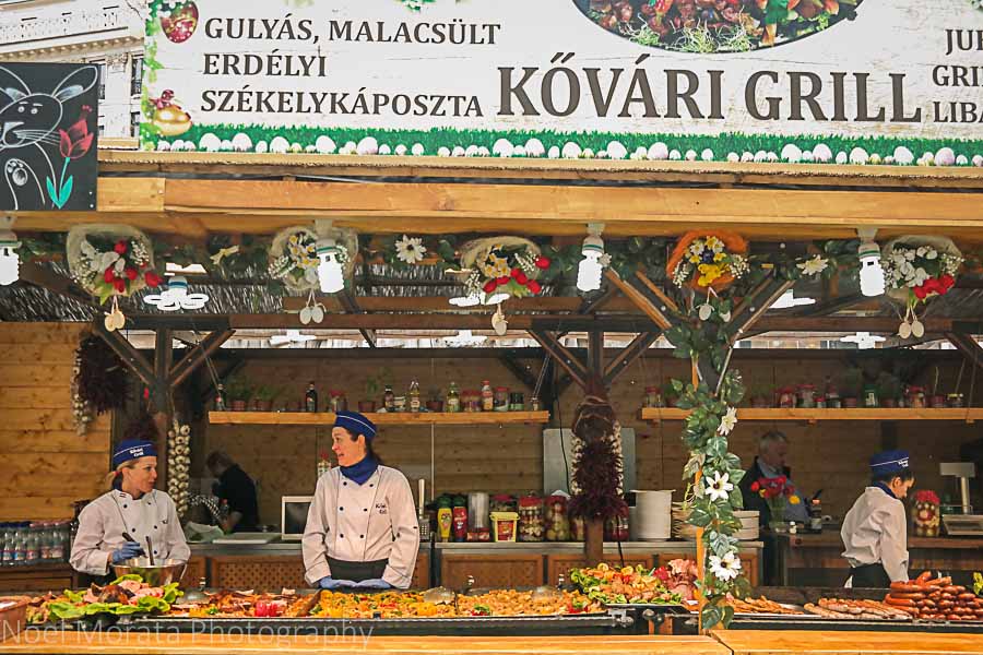 Outdoor market at Vorosmarty Square in Budapest