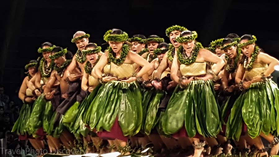 Hawaiian traditional Kahiko performance at Merrie Monarch Festivals 2016 Ho'ike night