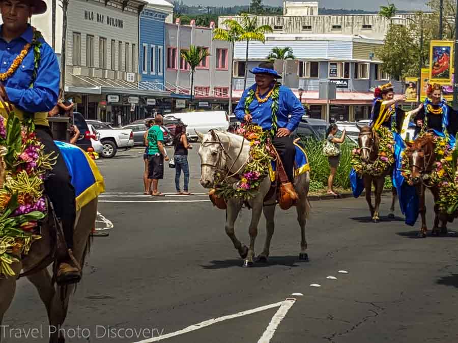 Pau riders at the Merrie Monarch Parade in Hilo Hawaii