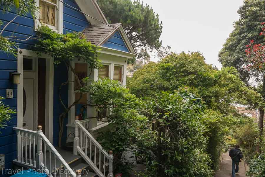 Colorful homes at the Vulcan Stairs in San Francisco