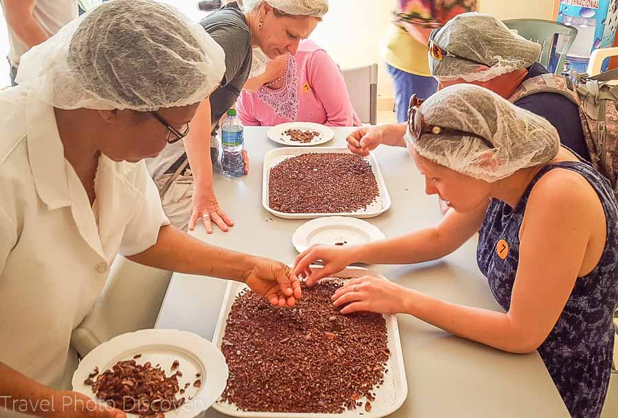 Sorting chocolate at Chocal in the Dominican Republic
