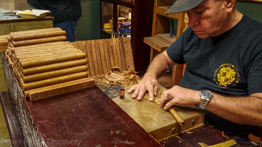 A cigar rolling demo in Little Havana