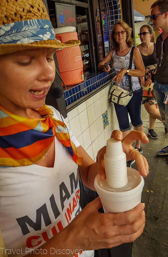 Tasting some Cuban coffee in Little Havana, Miami