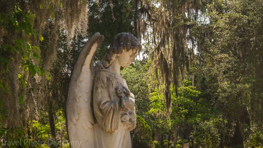 Angle sculpture at Bonaventure Cemetery Savannah