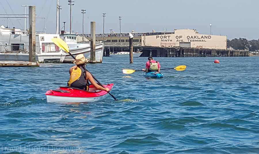 Kayaking in the estuary at Jack London Square Oakland