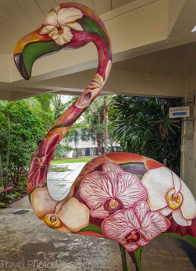 Art displays at Miami Beach Botanical Garden