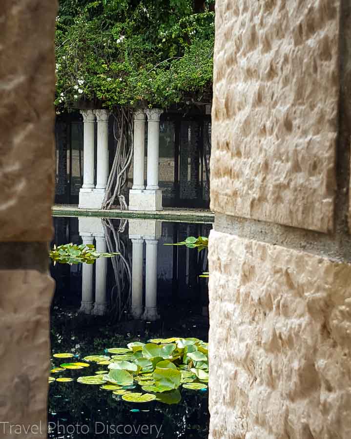 Views to the pond at Holocaust Memorial Miami Beach