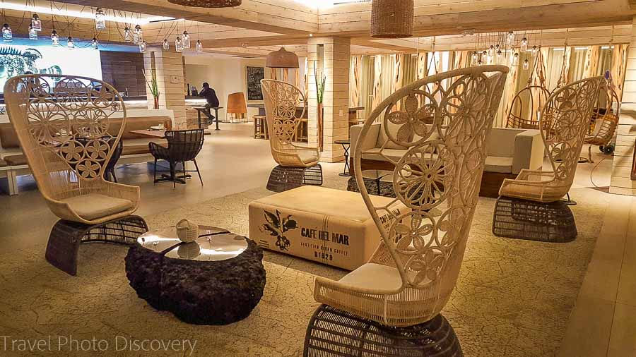 Cool lobby area of the Amara Cay Resort, Islamorada