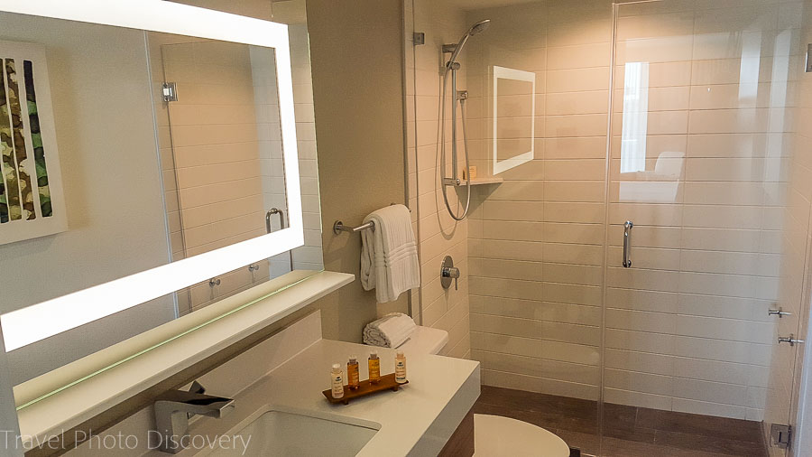 Simple and modern bathrooms at Amara Cay Resort, Islamorada