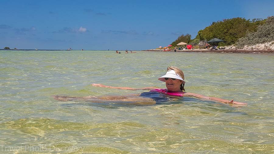 Enjoying floating at Bahia Honda, Florida Keys