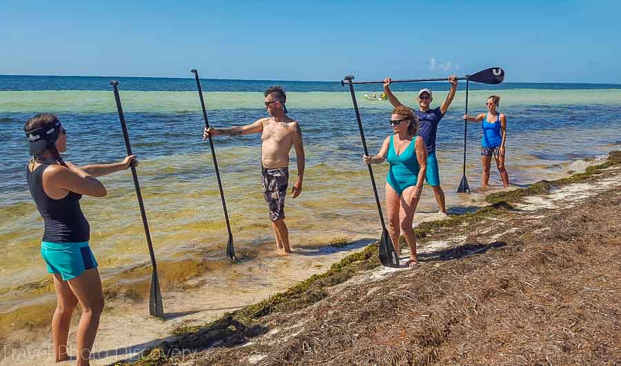 Basics in SUP boarding at Bahia Honda State park, Florida Keys