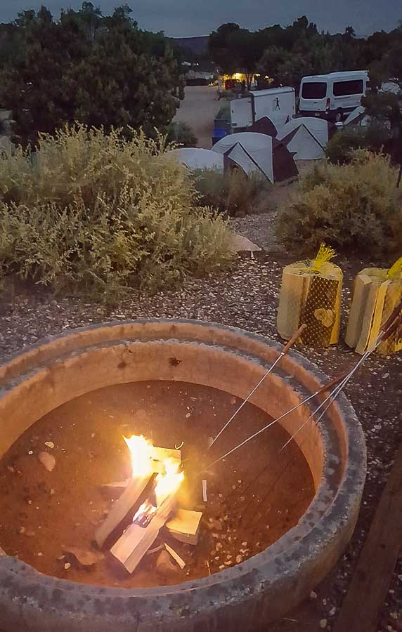 Campfire and Smores outside Bryce Canyon