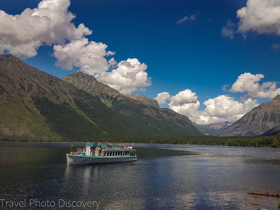Ferry at Lake McDonald Glacier National park in Montana