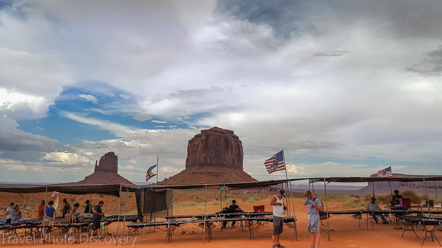 Souvenir stands Visiting and touring Monument Valley in Utah