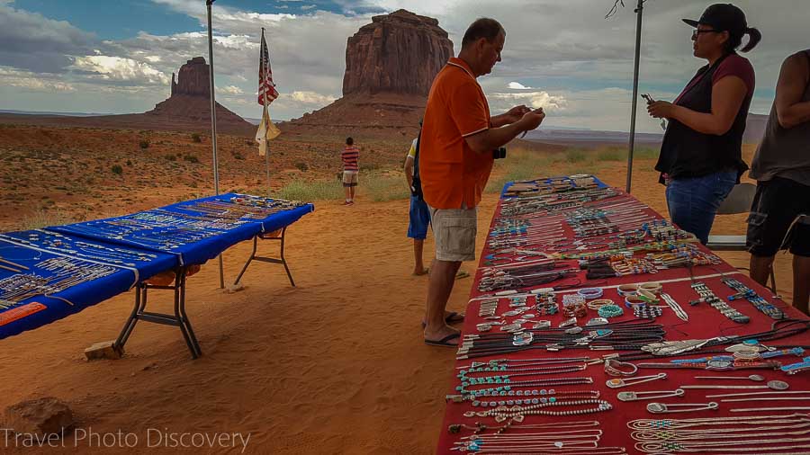 Souvenir stands Visiting and touring Monument Valley in Utah