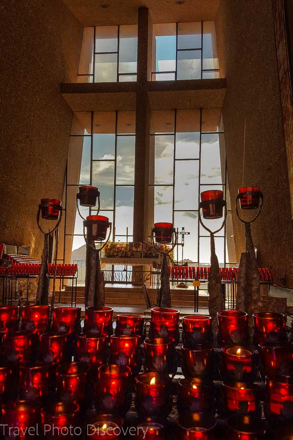 Interior views of the Chapel of the Holy Cross in Sedona Arizona