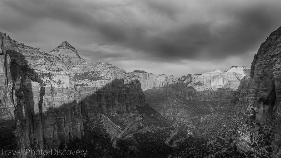 Overlook canyon views Zion National Park Utah