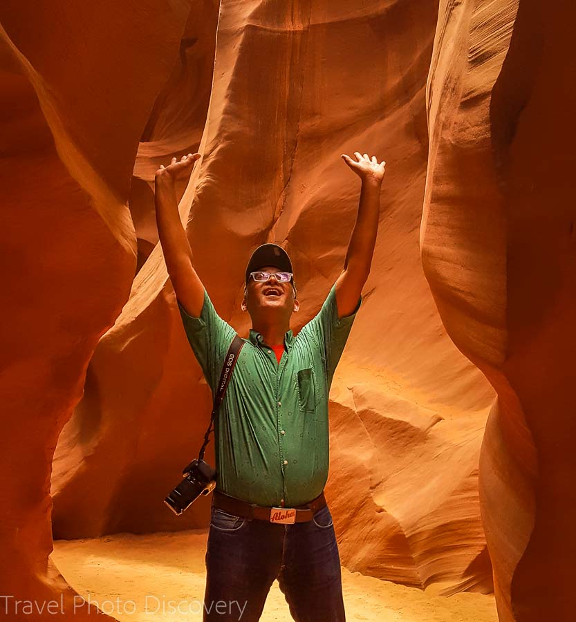 Selfie time Canyon Road trip to Antelope Canyon in Arizona