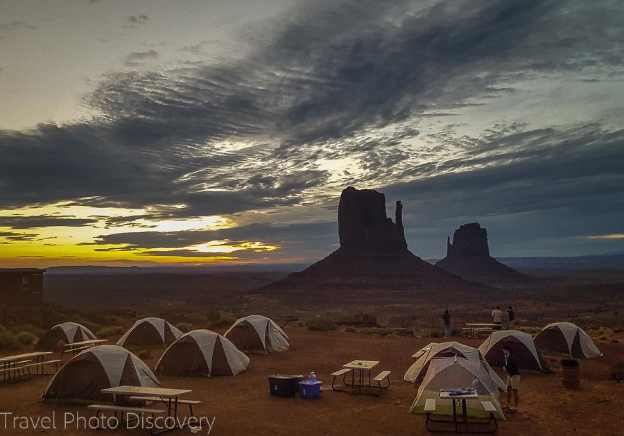 Sunrise at the campsite fronting Monument Valley