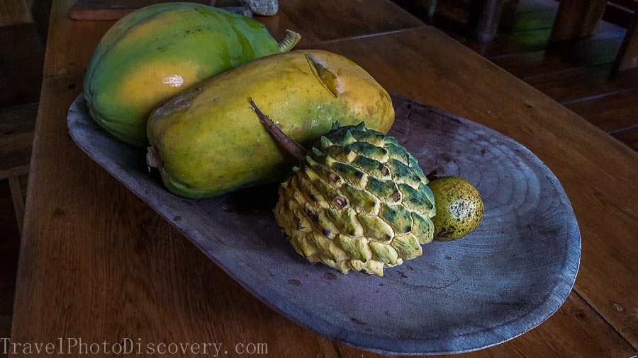 Tasting tropical fruit at La Loma in Bastimentos Panama