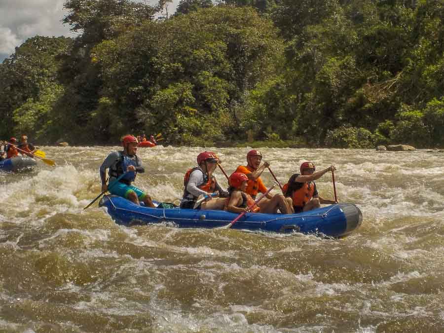 Shooting the rapids of the Chiriqui Viejo river in Boquete Panama