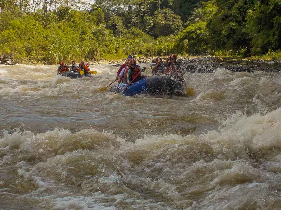 White water rafting along the Chiriqui Viejo outside of Boquete Panama