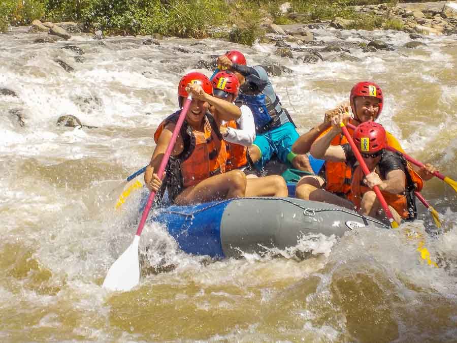 The class 3 rapids of the Chiriqui Viejo river in Boquete Panama