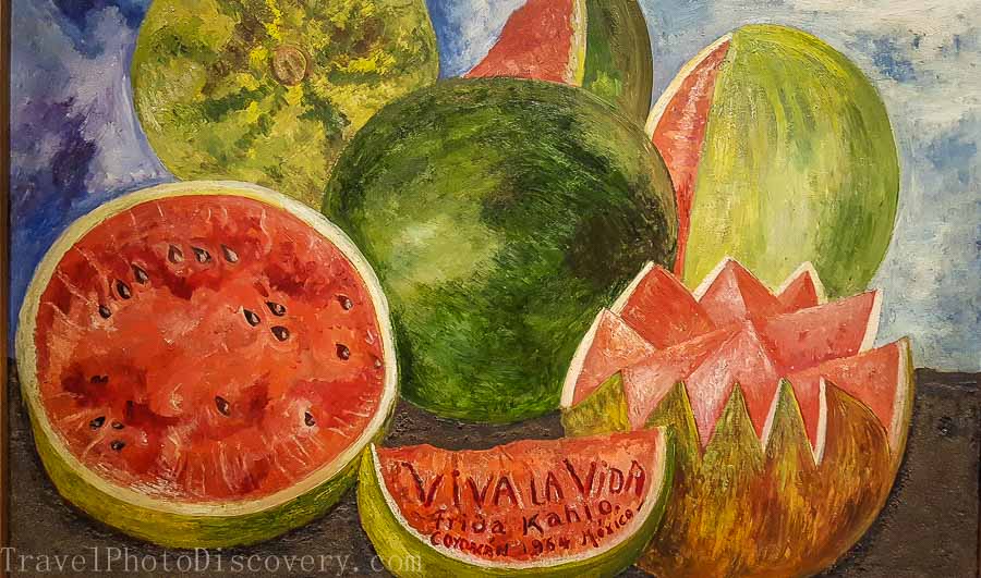 Frida's famous watermelon painting Frida Kahlo Museum in Mexico City