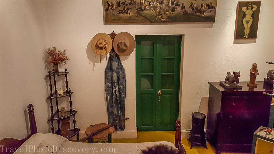 Diego's bedroom and displays at Casa Azul in Mexico City