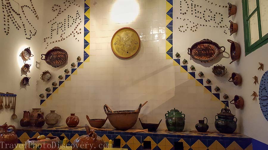 The main kitchen and displays at Casa Azul in Mexico City