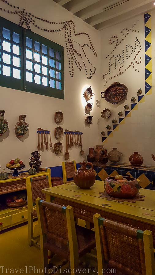 The main kitchen and displays at Casa Azul in Mexico City