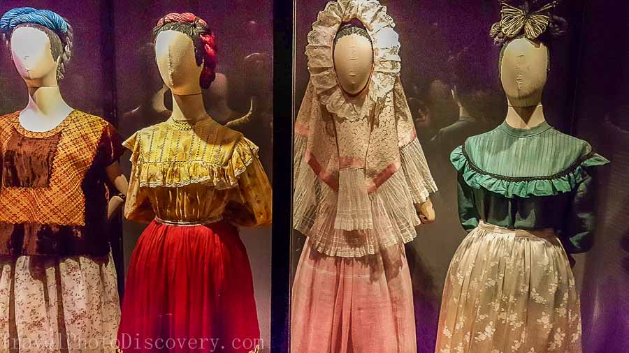 Frida Kahlo's wardrobe displays at Frida Kahlo Museum