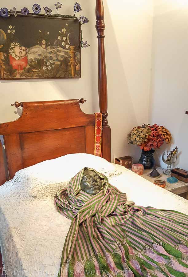 Friday Kahlo's bedroom and displays at Casa Azul in Mexico City