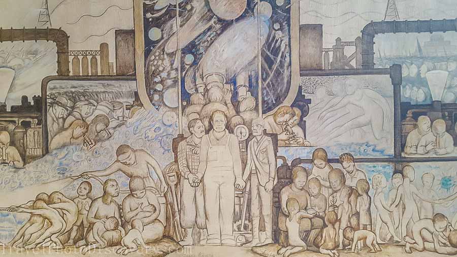 Large scale Diego Rivera drawings at Museo Anahuacalli in Mexico City