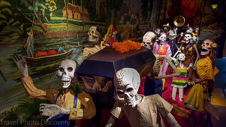 Day of the dead display Museum of Dolores Olmedo