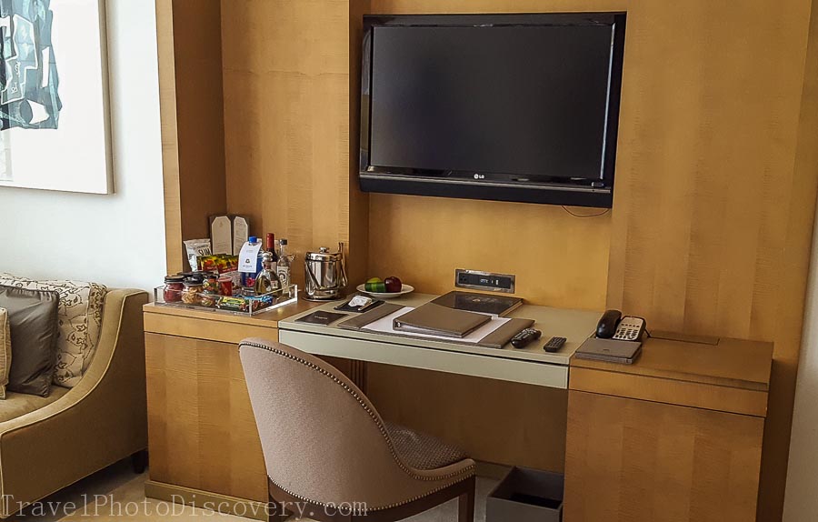 Bedroom desk area at the St. Regis Hotel Mexico City
