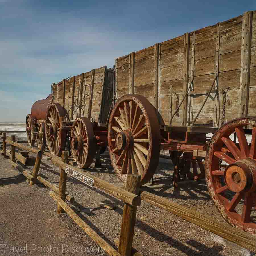 Relic wagons at the Borax works Death Valley National Park