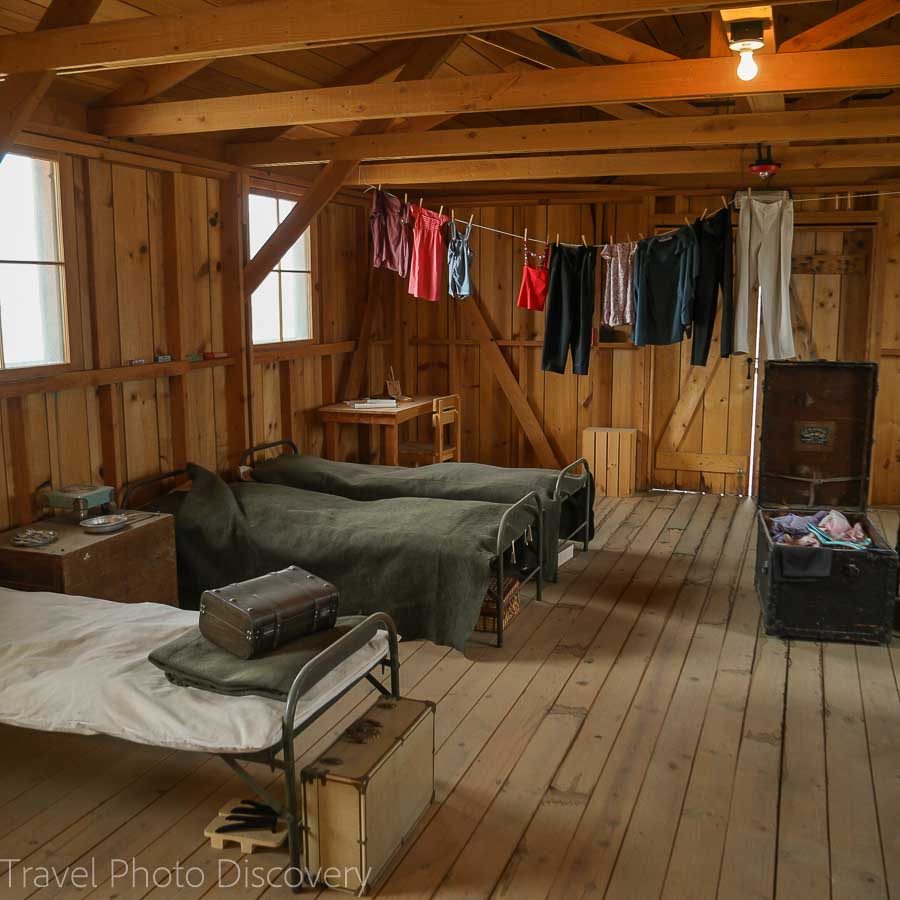 Inside one of the 'Tar paper' barracks at Manzanar National Historic site