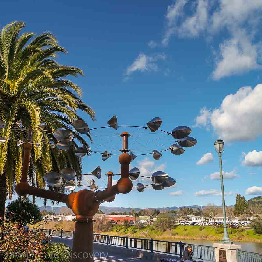 Public art on dislplay in along the waterfront and downtown Napa