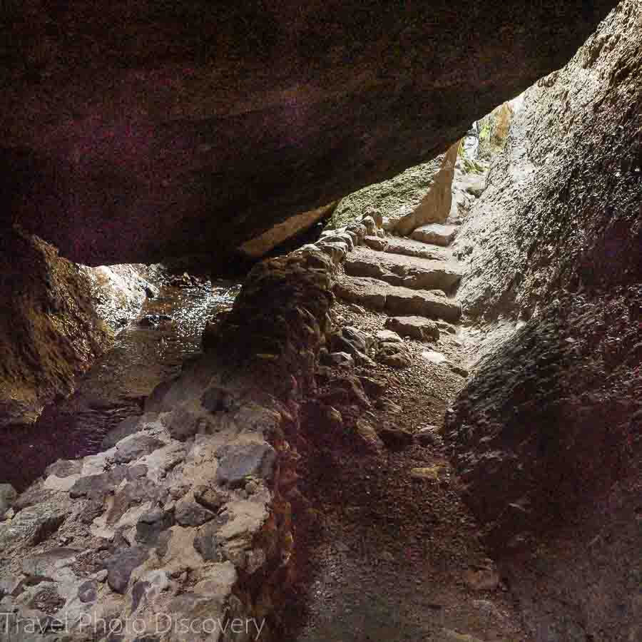 Crawling around Balconies cave at Pinnacles National Park 