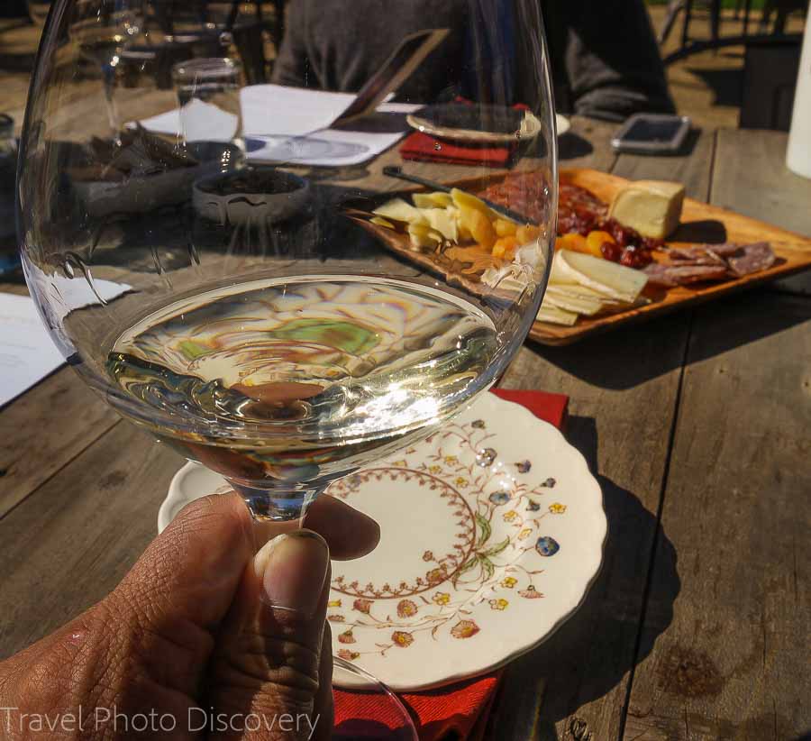Sampling fine wines at Whetstone winery in Napa Valley
