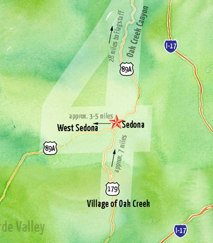 Sedona Area Map - Sedona resorts