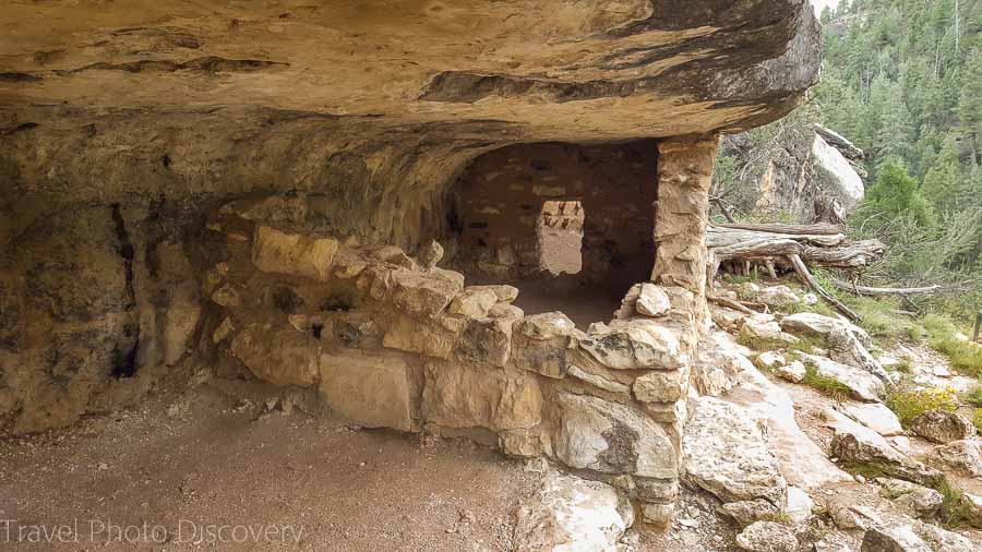 Inside a cliff dwelling at Walnut Canyon National Monument 