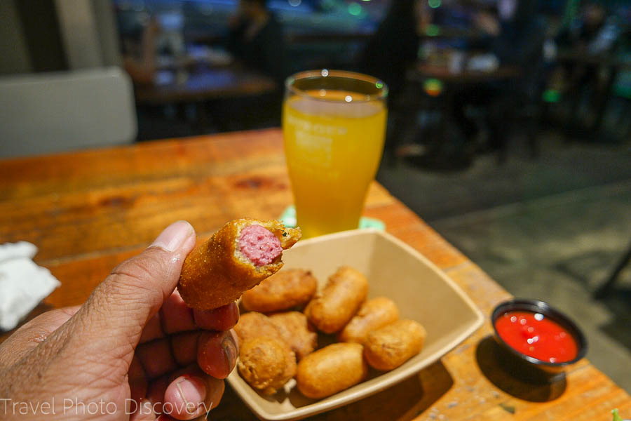 Burger Bench corn dogs Visiting Escondido California