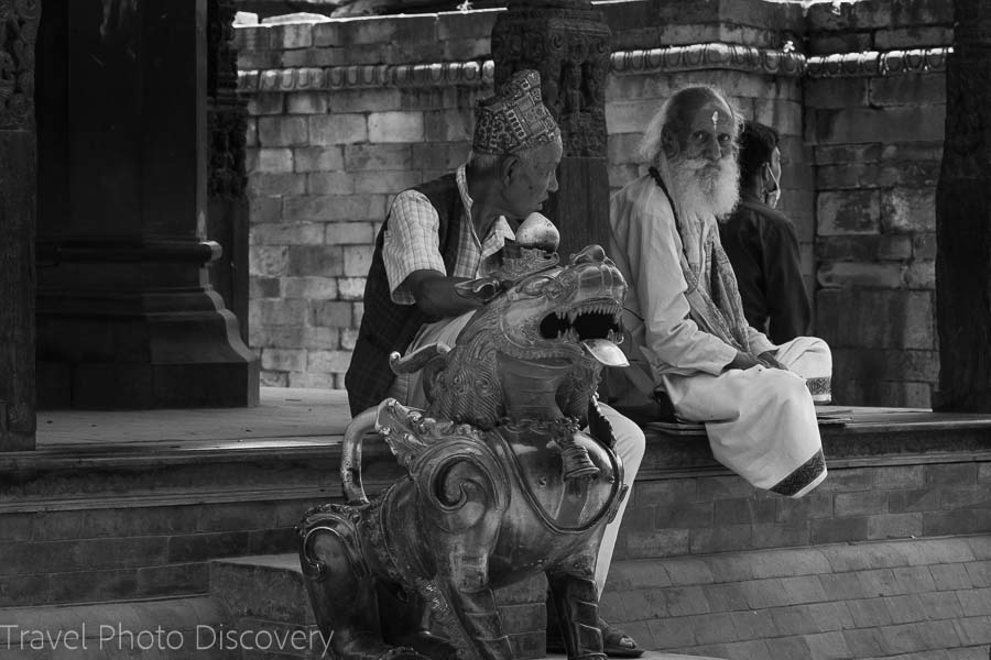 Bhaktapur street scene Nepal photography in black and white